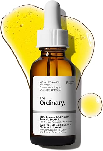 100% Organic Cold-Pressed Rose Hip Seed Oil, Addresses Signs of Aging by Improving the Appearance of Uneven Skin Tone, Supporting Skin Elasticity, 1 Fl Oz